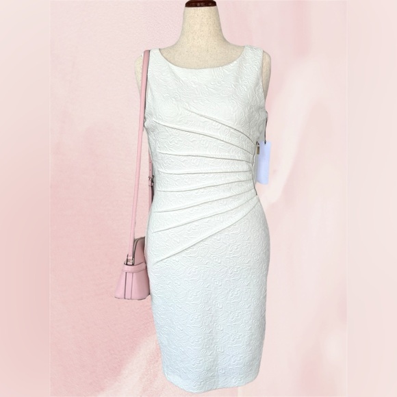 NWT Elegant Brunch Dress by Adrienne Vittadini w/ textured floral fabric detail - Picture 2 of 7